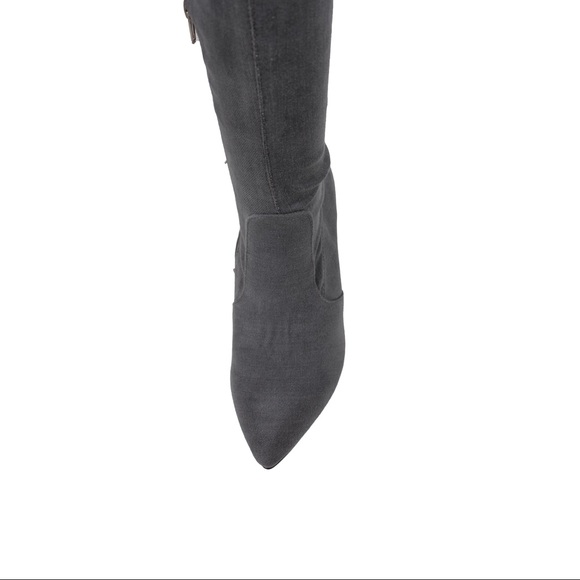 Blue denim ripped jeans over the knee heel boots - Picture 4 of 4